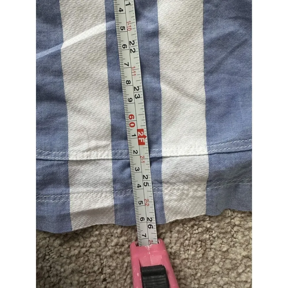 J.Crew Blue & White Striped Popover Cotton Pocket Top - Picture 8 of 9